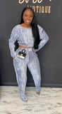 Velour 2pc Set BLUE/GREY