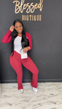 Basic But Cute 2pc Set BURGUNDY