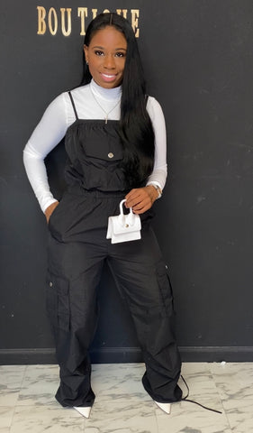 Cargo Jumpsuit Set BLACK