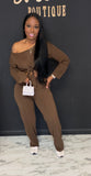 Comfortable 2pc Set BROWN